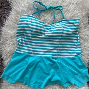 Like Ricki Peplum Swim Tankini Top XL